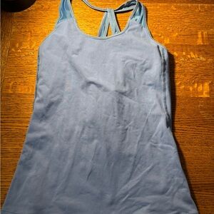 ALO Yoga Blue Cut Out Fitted Sleeveless Tank Top, S